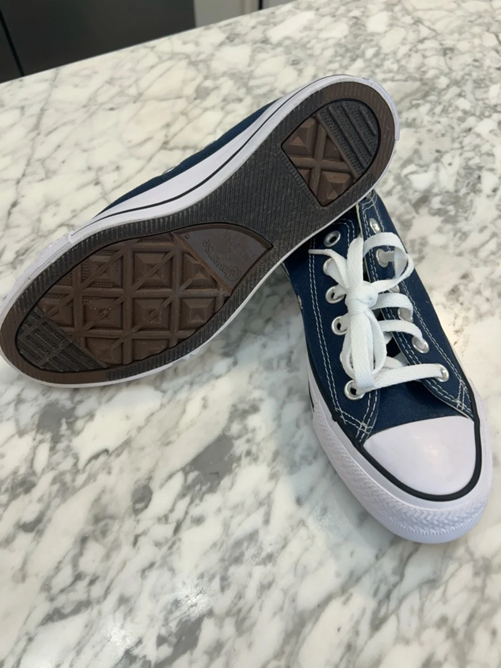 Converse Low Top Sneakers - Navy Blue & White - Picture 2 of 5